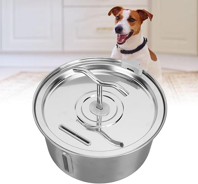 Cat Water Fountain, 3.2L Capacity Pet Water Dispenser Indoor Stainless Steel Dog Drinking Fountain Super Quiet Kitty Spout Automatic Pet Feeding Watering Supplies for Cats, Dogs