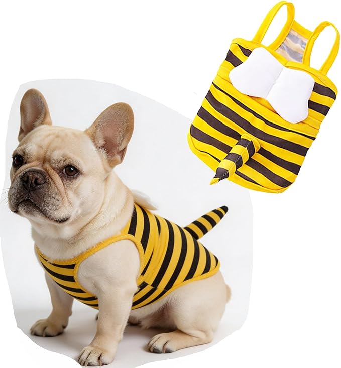 Funny Dog Swimwear Bikini Summer Dog Clothes Beach Swimsuit Puppy Bathing Suit Puppy Vest Cooling Pet Shirt for Small Dogs, Cat Apparel (X-Large, Yellow Bee)
