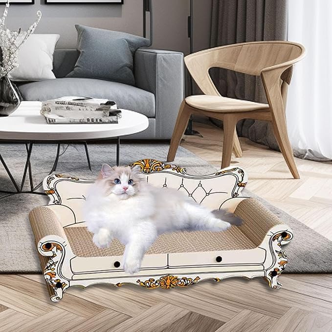 Baoblaze Cat Scratcher Couch Bed Pet Claw Sharpening Supplies Furniture Protection Versatile Grinding Claw Toy Cat Couch Chaise Longue, Style A