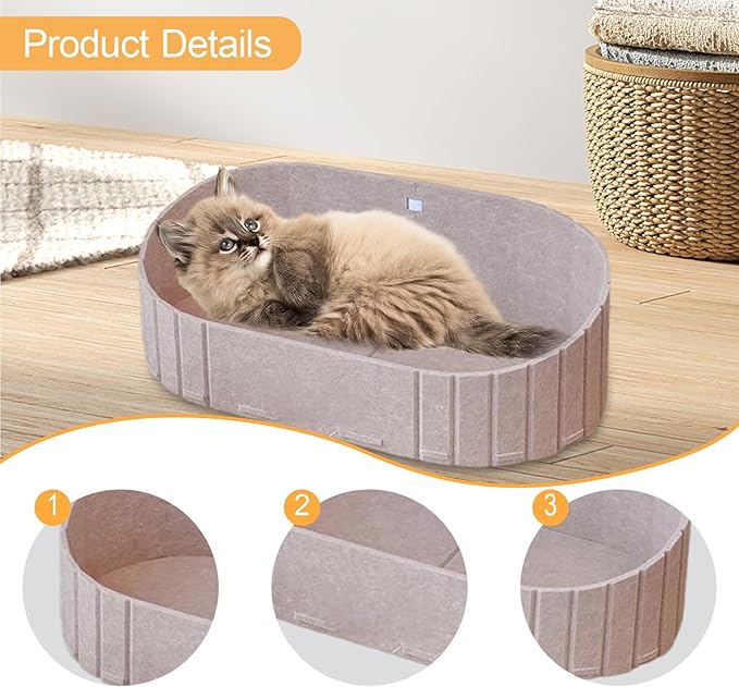 Cat Scratcher Bed Cat Scratching Board Furniture Protector Breathable Cats Kittens Pet Supplies Detachable Comfortable Basket, Beige