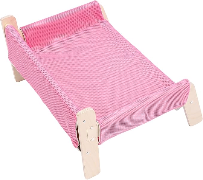 Cat Hammock, High Strength Pine Wood Minimalist Design Elevated Multifunctional Cat Furniture, Elevated Bed with for Cats Kittens and Puppies (Pink)
