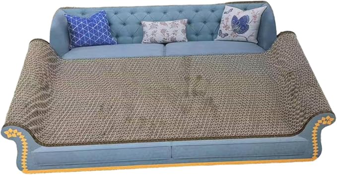 Cat Scratcher Sofa Bed Cat Scratching Board Home Furniture Protector Pet Bed Scratching Mat for Cats, Sky Blue