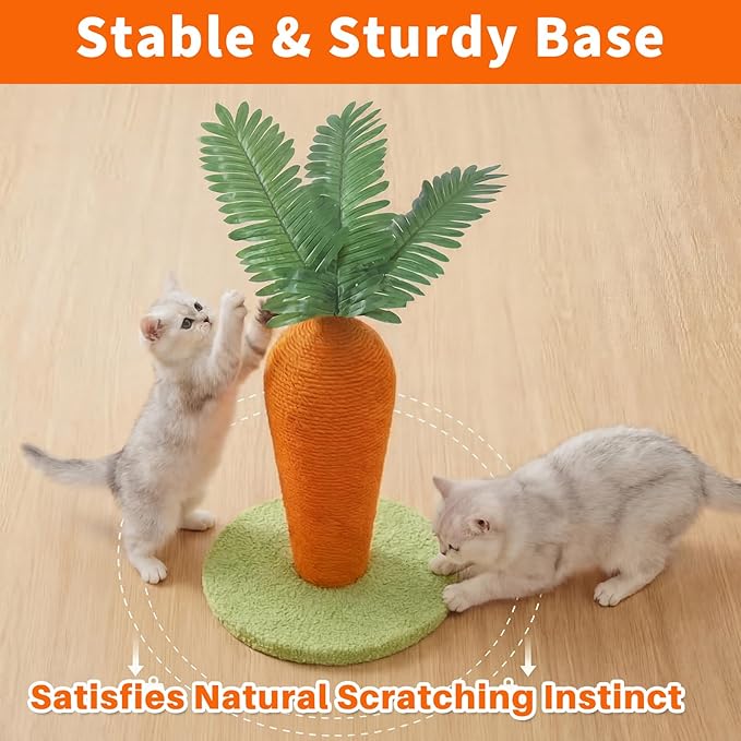 Carrot Shaped Cat Scratching Post – Perfect for Small Cats – Multi-Functional Toy for Scratching, Sleeping, and Play – Durable, Non-Toxic Material – Ideal for Kittens – Safe, Interactive Pet Fun