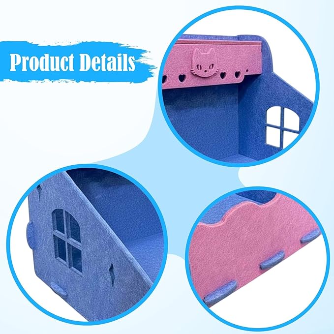 Gralara Cat Scratcher Kitten Sleeping Nest Thickened Multifunctional Furniture Protector Lounge Bed for Interaction Indoor Outdoor, Blue