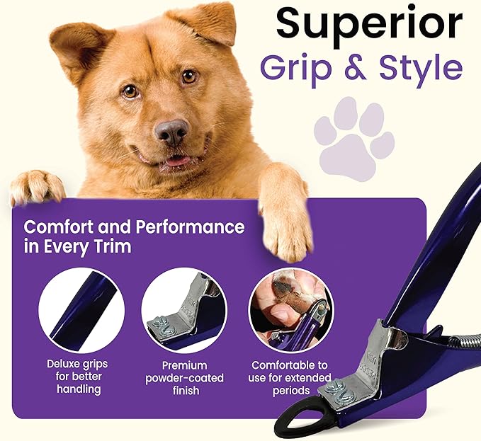 Resco USA-Made Dog Nail Clippers - Professional Guillotine Trimmer for Clean Cuts - Candy Color Series - Replacement Blade System - Fits All Breed Sizes