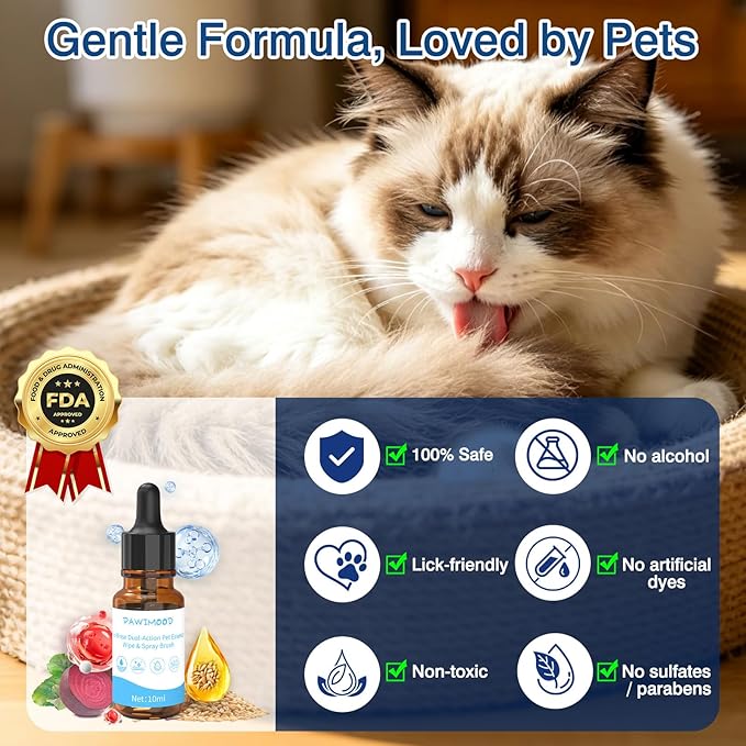 No-Rinse Pet Shampoo & Conditioner Essence for Dogs & Cats, Dilute Before Use, for Small/Medium Pets, Soothes Skin, Hydrates Coat, Pomegranate Scent, Suitable for Pet Steam Brush，0.34oz*1