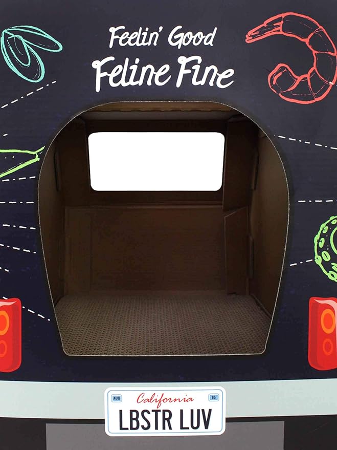 American Cat Club Cat House with Scratcher & Catnip Included - Food Truck