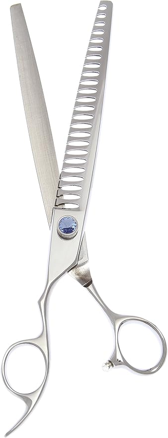 ShearsDirect 24 Tooth Left Handed Chunker Shear with an Ergonomic Off Set Handle Design, 8-Inch