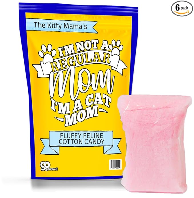 Delightful Fluffy Feline Cat Mom Cotton Candy - Gourmet Pet Treats with Irresistible Flavor for Happy Cats - Pouch for Spoiling Your Feline Friend