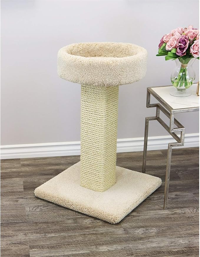 Prestige Cat Trees Beige Solid Wood Cat Scratching Post and Sleeper, Large