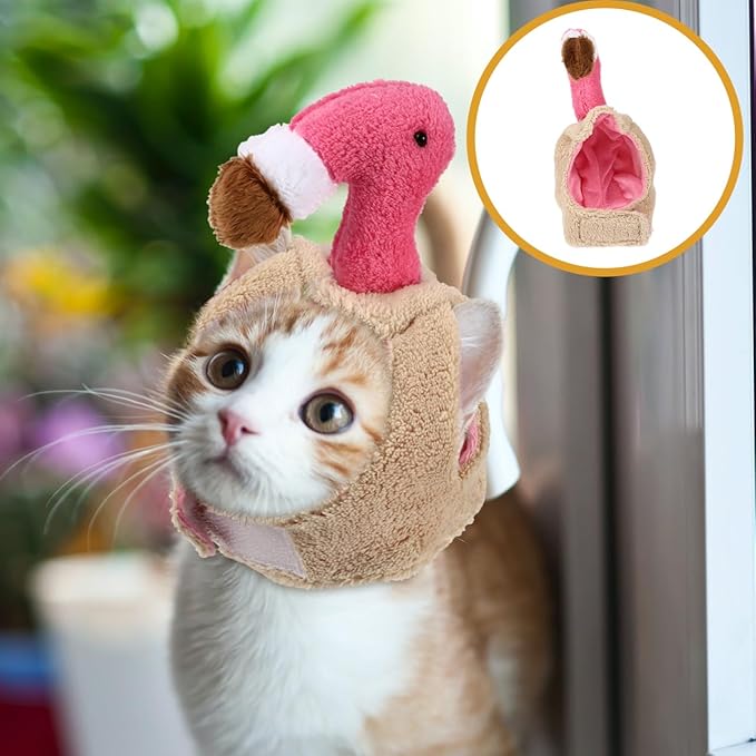 POPETPOP Cat Hats for Cats Only - Pet Headband Headdress Costume Flamingo Hat with Ears for s & Small Dogs Halloween Party Costume Accessory Headwear