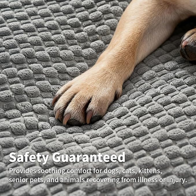 SOMAHE Cat & Dog Bed Mat, Soft Plush Flat Cat Bed with Non-Slip Bottom, 1.2" Thick All-Season Kneading Cushion, Machine Washable Pet Bed for Cats & Small Dogs 20×27Inch, Grey