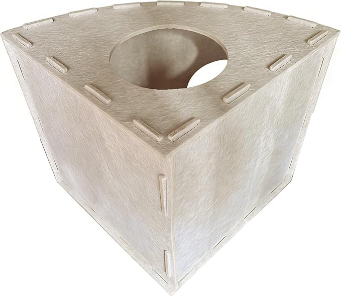 Felt Cat House Gray, Space-Saving Closed Fan-Shaped Corner Design for Wall Corners & Sofa Nooks, with Self-Adhesive Cat Scratching Pad, Warm Cozy Cat Hideaway for Indoor Kittens & Adult Cats (Beige)