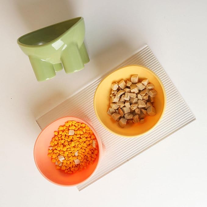 Cat Food Bowl, Cat Bowl, Hassle Food Bowl, Non Bowl for Food and Water, Green