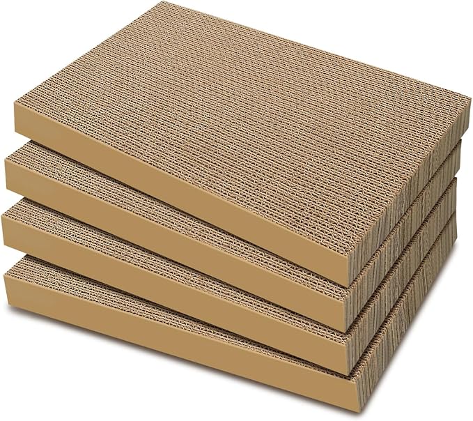 Cat Scratchers 4 Packs Refill Cat Scratching Pad Cardboard for Indoor Cats and Kitten, Large Size Cat Scratch Pad Board Easy for Cats to Scratch