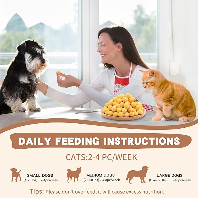 Dancing Tail Freeze Dried Cat and Dog Treats, Limited Ingredient Quail Egg Yolk Healthy Tasty Snacks for Training (4.6 Ounce)