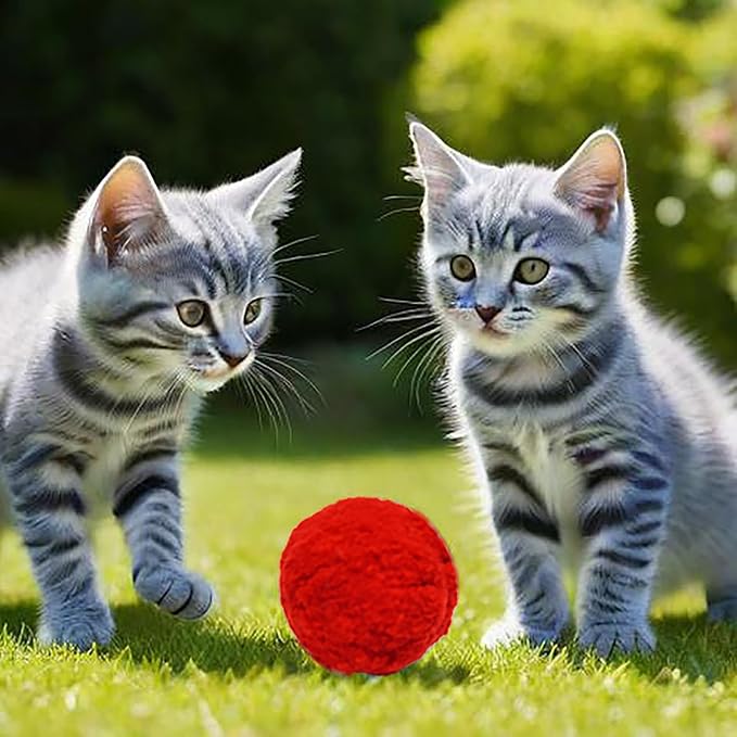 Cat Toy Balls, Cat Pompom Toys for Training and Play, Premium Soft Pom Pom Balls, Lightweight, Interactive, Assorted Colors, Craft DIY Decorations, (10PCS & 1.9Inches)