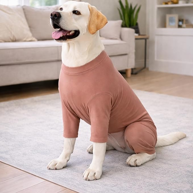 Lovelonglong Dog Full Bodysuit – Stretchy Yoga Fabric 4-Leg Dog Pajamas, Breathable & Lightweight Dog Onesie for Indoor & Outdoor, Shedding Control & Travel Wear