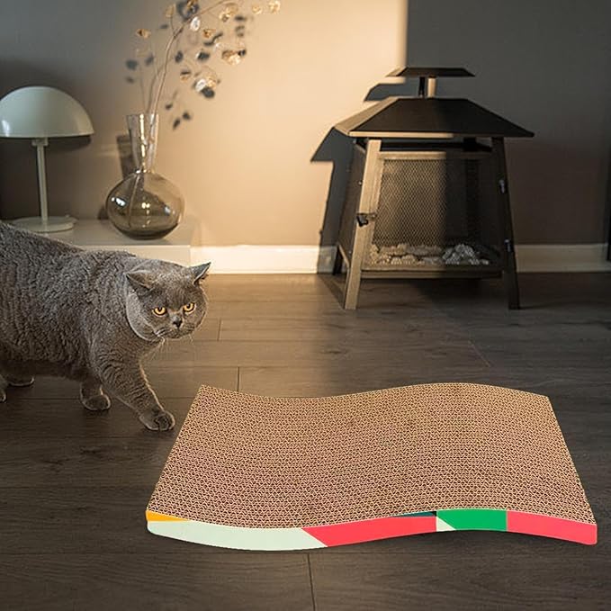 2X Cat Scratchers Cardboard, Cat Scratch Bed, Furniture Protection Pet Bed, Pet Sofa for Indoor Cats Kittens Play