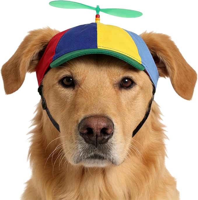 Cats Dogs Propeller Hat Halloween Costume Accessory for Cats Dogs Cute Funny Colorful Pets Rainbow Helicopter Hat Baseball Cap