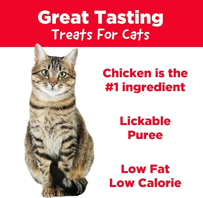 Country Kitchen Chicken Puree Lickable Cat Treats, Made with Real Chicken, 2 Oz, 4 Count