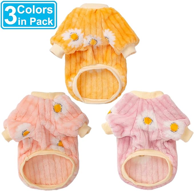 Dog Sweater, Dog Sweaters for Small Dogs, 2, 3 Pack Warm Soft Pet Clothes for Puppy, Medium Large Cat, Dogs Girl or Boy, Dog Shirt for Winter Christmas (Pink+Purple+Yellow, XX-Large)