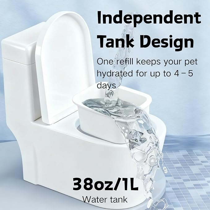 Toilet-Shaped Automatic Pet Water Fountain, Leak-Proof Electric Cat & Dog Water Dispenser, Continuous Fresh Water Dispenser for Pet
