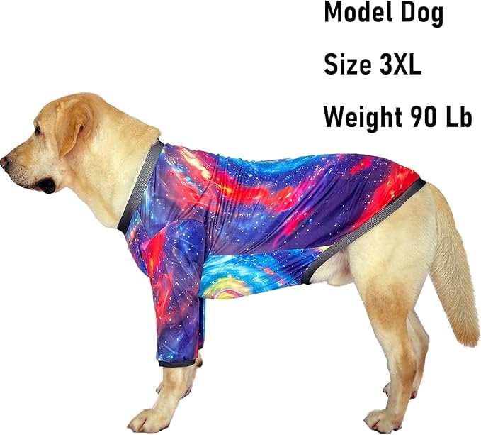 Dog T Shirts with Fantasy Galaxy Pattern Printed Pet Shirt Softable Pajamas for Large Dogs,Galaxy XL