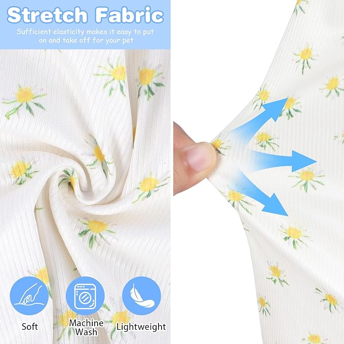 Winmany Dog Cooling Shirt for Small Dog Cat, Puppy Summer Sun Protection Stretchable Clothes, Quick Dry Breathable Pet Vest Outfit, Polyester, Yellow Flower, X-Small