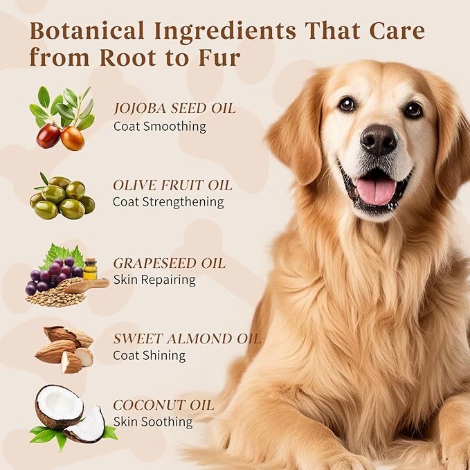 Pet Fur Care Oil Detangles, Reduces Shedding Leave-in Conditioner for Dogs & Cats – Strengthen, Moisturize & Restore Natural Luster to Your Pet’s Coat, 1.01 fl. Oz