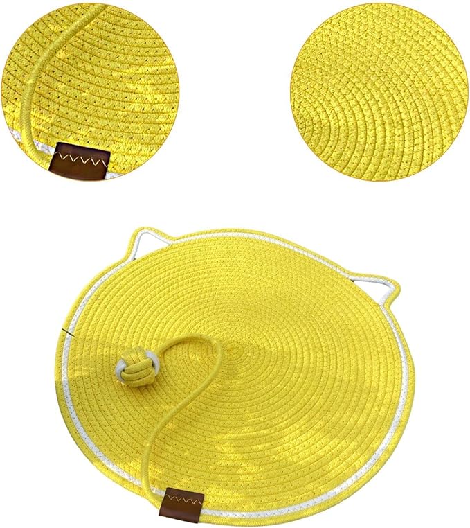 Cat Scratch Scratching Pad Lightweight Sleeping Bed Anti Slip for Sofa Couch Floor with Ball Furniture Protector, Yellow