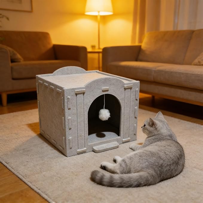 Cat Scratcher Cat Lounge Bed Thickened Multipurpose Kitten Sleeping Nest Furniture Protector for Interaction Indoor Sleeping, Square