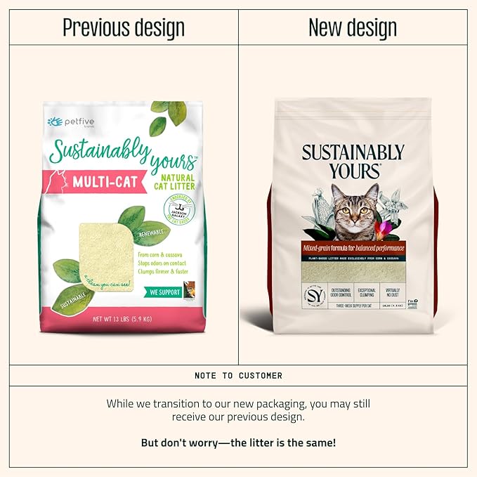 Sustainably Yours Natural Cat Litter, Multi-Cat, 13 lbs