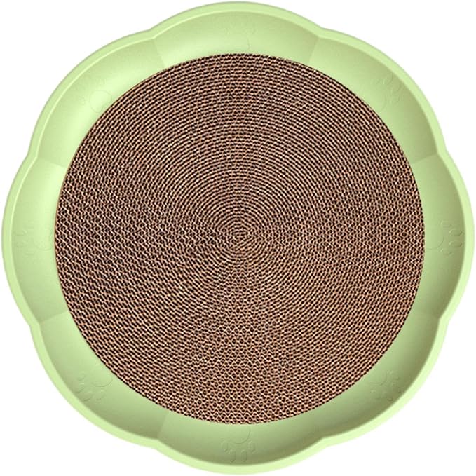 Gralara Round Cat Scratcher Sleeping Bed Lounge Furniture Protector Indoor Play Replacement Pad Circle Scratcher Pad for Indoor Cats, Green