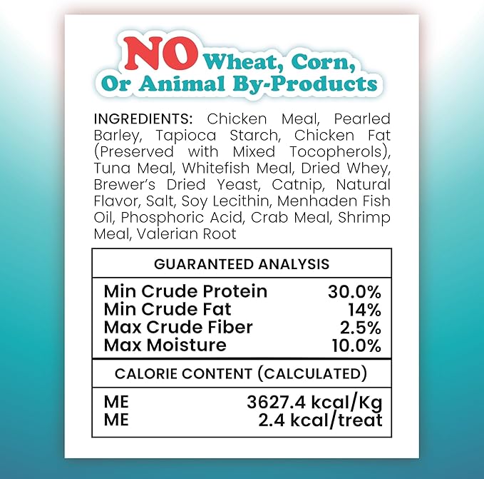 Meowijuana Crunchie Munchie Catnip Treats Bundle | 2 Seafood Medley and 1 Chicken | Made with Organic Catnip | Produced in The USA | Low Calorie Cat Snack