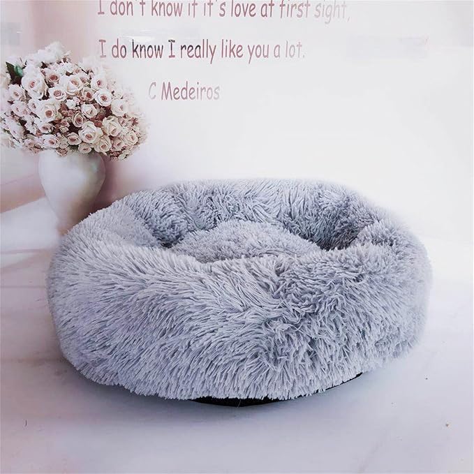 Thereisno Soft Handmade Pet Bed for Cat or Small Dog Detachable Round Bed for Fall Winter Indoor Sleeping Furniture Cat Bed