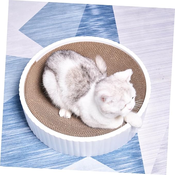 UPKOCH Cat Scratcher Replacement Pad with Corrugated Cardboard Core, Interactive Scratching for Indoor Cats and Kittens, Sturdy Scratching Bed for Furniture Protection