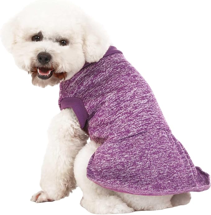 Dog Sweater, Dog Sweaters for Small Dogs, 2, 3 Pack Warm Soft Pet Clothes for Puppy, Medium Large Cat, Dogs Girl or Boy, Dog Shirt for Winter Christmas (Dress Pink+Purple+HotPink, Small)