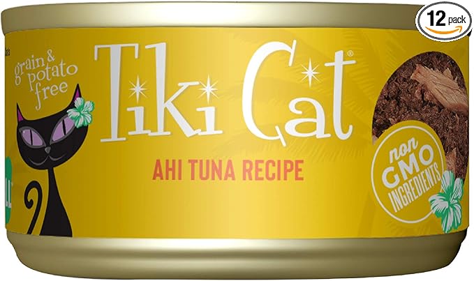 TIKI Cat Canned Food for Cats, Hawaii Grill Ahi Recipe, 2.8 Oz Cans (Pack of 12)
