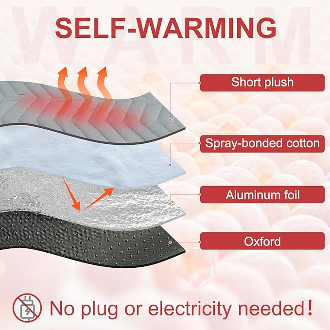 BEAUTYZOO Self Warming Cat Bed Mat, Self Heating Dog Pad for Indoor Outdoor Pet House, Heated Thermal Warmer Cat Blanket for Kitten Puppy Washable Non-Slip Chew Proof, 2 Pack 19 x 28 Inche Light Grey