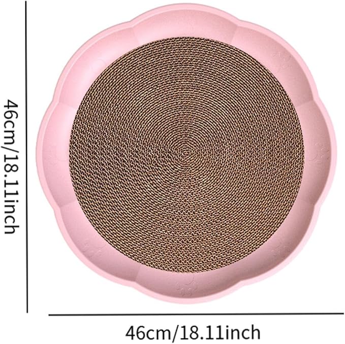 Gralara Round Cat Scratcher Sleeping Bed Lounge Furniture Protector Indoor Play Replacement Pad Circle Scratcher Pad for Indoor Cats, Pink