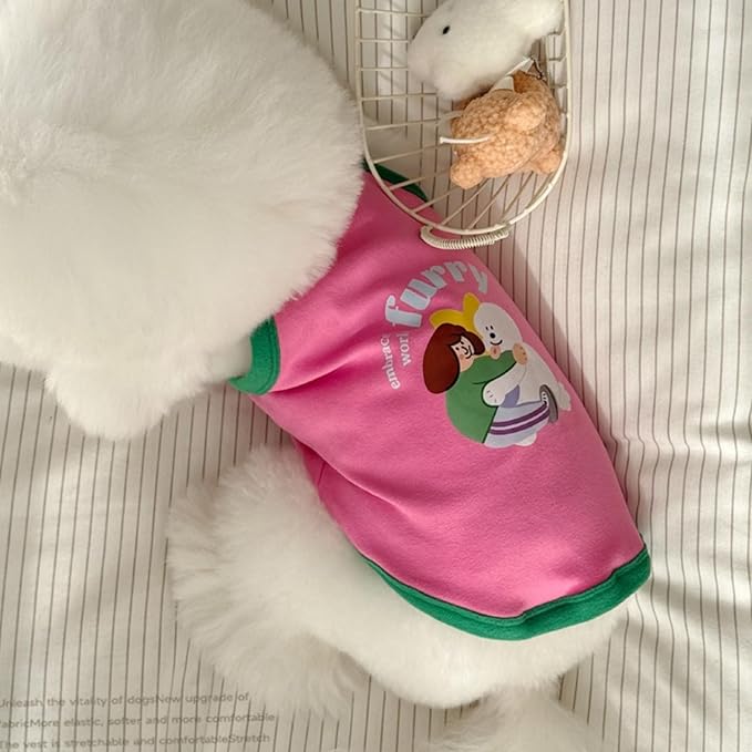 Pet Camisole Skirt Outfit for Small Dogs & Cats - Cute Spring Summer Printed Tank Top and Dress, Breathable Cat & Dog Clothing