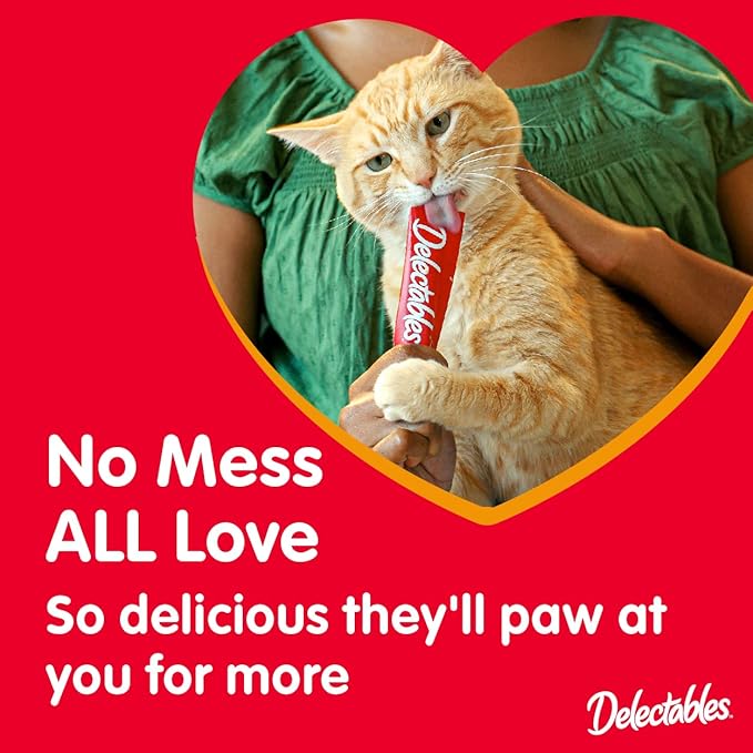 GYCO Delectables Squeeze up Non-Seafood Variety Pack Lickable Wet Cat Treats, 0.5oz Tube (54 Count). Made Without Any Fish Or Other Seafood Ingredients.