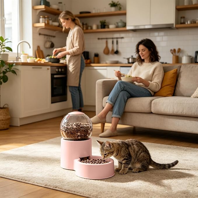 Pet Feeder Bowl, Automatic Dog Feeding Dispenser, 12v Puppy Water Container Pet Supplies Product Functional Accessory for Home Vacation Indoor Living Room Travel Weekend Trip Backyard Use