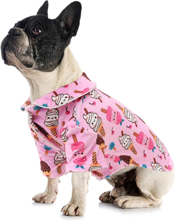 CuteBone Two-Leg Velvet Pet Pajamas Girl Dog Clothes - Soft, Cozy, and Stretchy Boy Pjs for Small, Medium Dogs and Cats Winter Sleepwear Apparel LTP20M