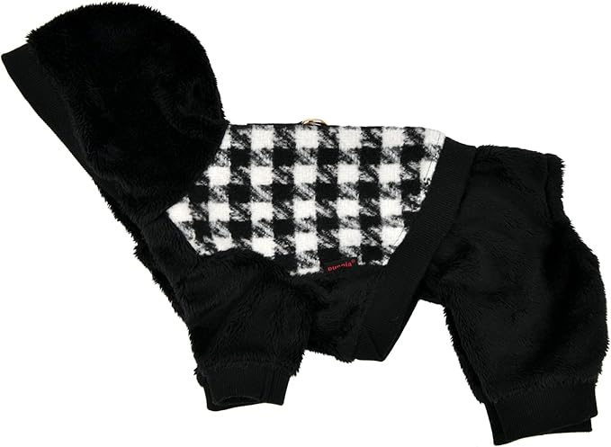 Puppia Cagnie Winter Jumpsuit Warm Cozy Fashionable for Small Dogs, Black, Small