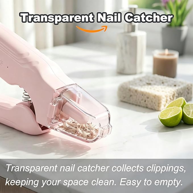 2-in-1 Dog Nail Grinder & Dog Nail Clippers Trimmers for Large Medium Small Dogs Cats Pets Claw Trimmer with LED Lights (Pink)