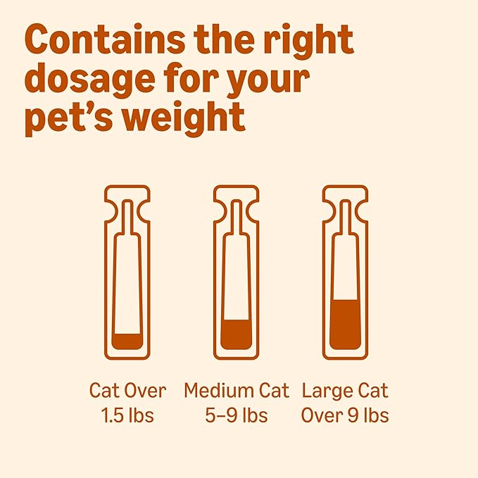 Amazon Basics Topical Flea Treatment for Medium Cats (5-9 Pounds), 4 Count, Packaging May Vary
