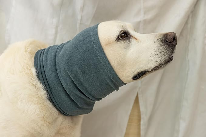Soothing Dog Ear Cover Noise Anxiety Dog Ear Muffs Noise Protection Snood for Bath Blue M