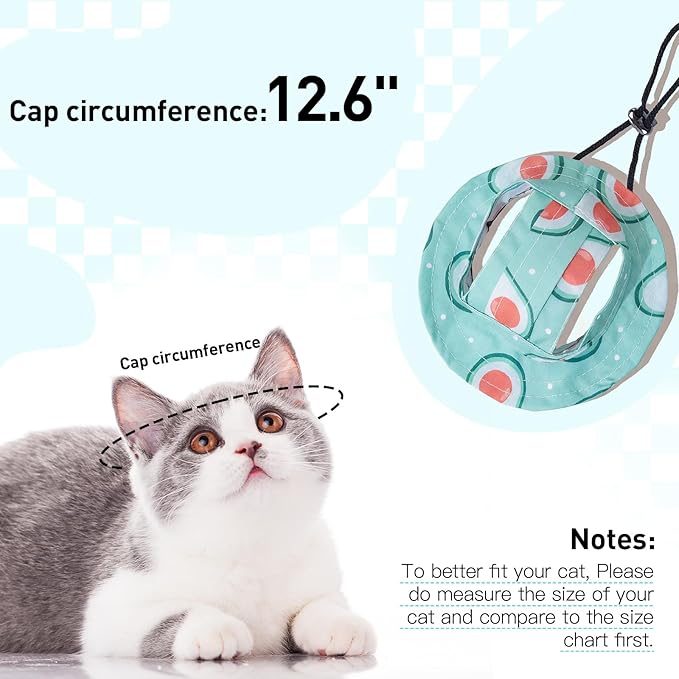 QBLEEV Cat Hats for Cats Only, Sphynx Hat with Ear Hole, Kitten Headwear Mini Sun Sombrero Caps, Summer Cat Cowboy Hats, Pet Chihuahua Sunscreen Baseball Outdoor Climbing Cap Birthday Party